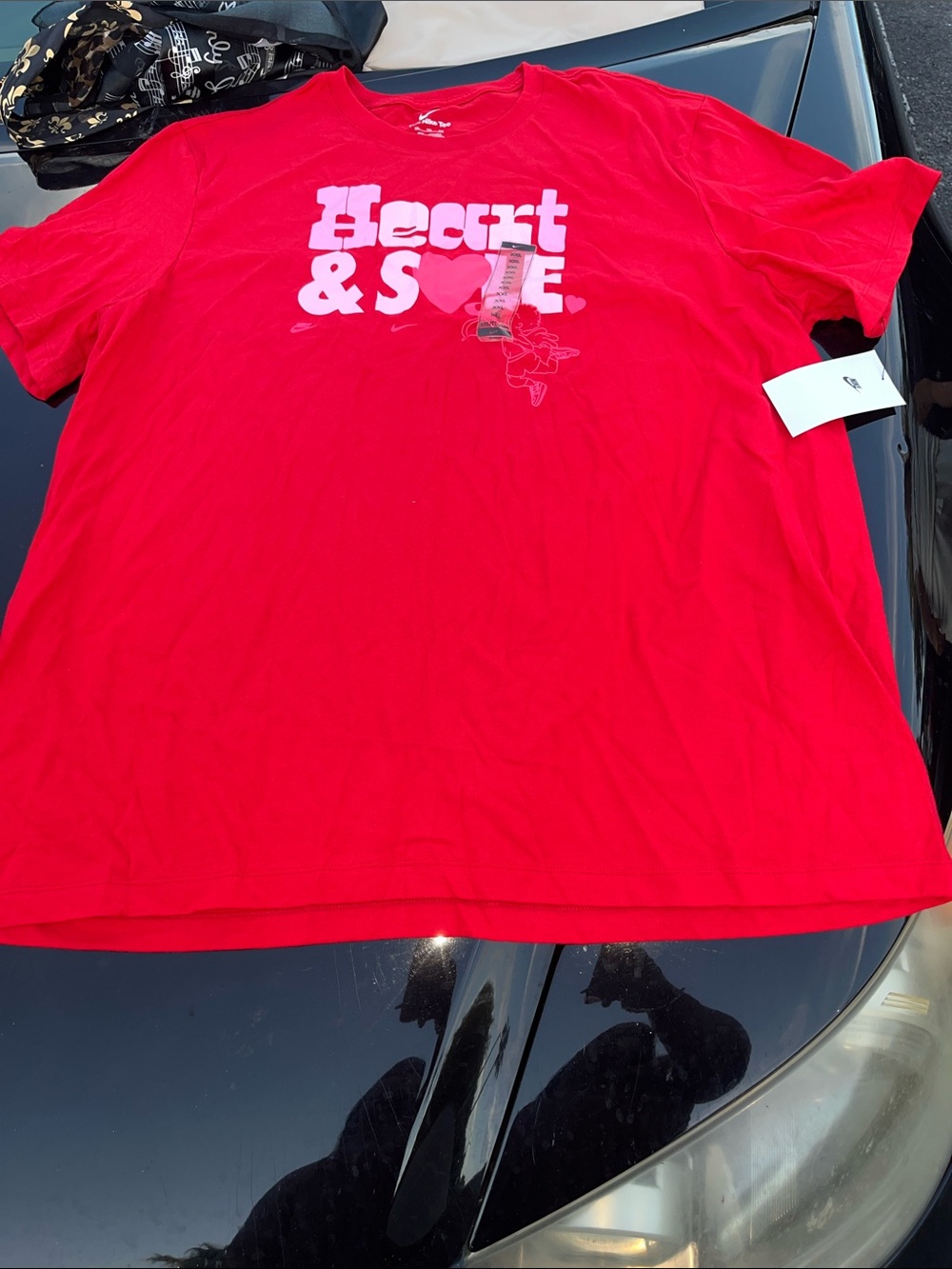 Heart Soul Red Graphic Tee with Pink and White Accents
